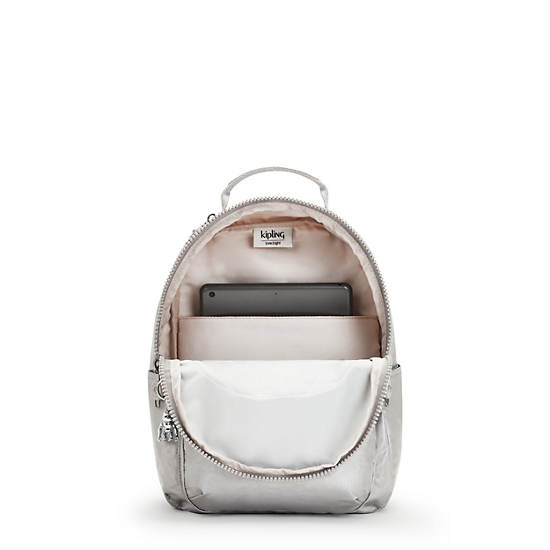 Kipling Seoul Small Metallic Tablet Backpacks Bright Metallic | CA 1611NW